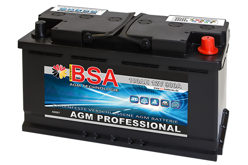 BSA AGM Autobatterie 12V 65AH 700A Start Stop PKW Batterie ersetzt 60Ah