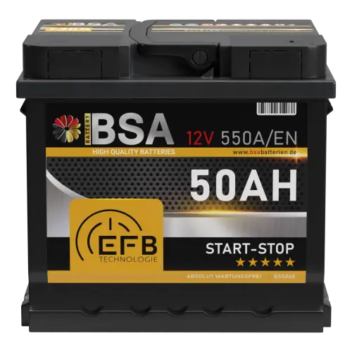 BSA EFB Autobatterie 50Ah 12V Start Stop Autobatterie