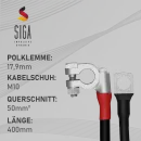Batterie Kabel 50 x 400mm mit Polklemme Pluspol