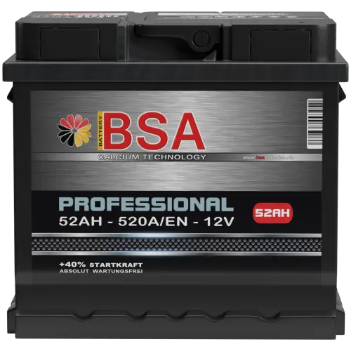 BSA Professional Autobatterie 52Ah 12V