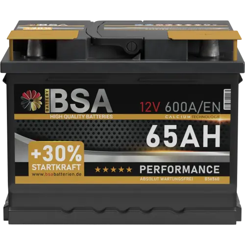 BSA Performance Autobatterie 65Ah 12V