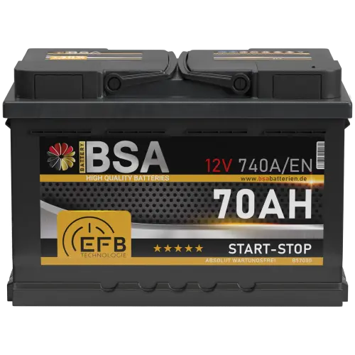 BSA EFB Autobatterie 70Ah 12V Start Stop Autobatterie