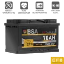 BSA EFB Autobatterie 70Ah 12V Start Stop Autobatterie