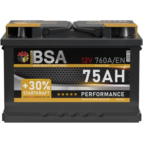 BSA Performance Autobatterie 75Ah 12V