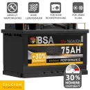 BSA Performance Autobatterie 75Ah 12V