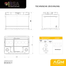 BSA AGM Autobatterie 65Ah 12V Batterie Start-Stop Starterbatterie