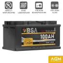 BSA AGM Batterie 100Ah 12V Autobatterie Start-Stop...