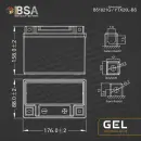 BSA YTX20L-BS Gel Motorradbatterie 20Ah 12V