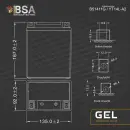 BSA YT14L-A2 Gel Motorradbatterie 14Ah 12V