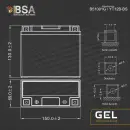 BSA YT12B-BS Gel Motoradbatterie 12Ah 12V