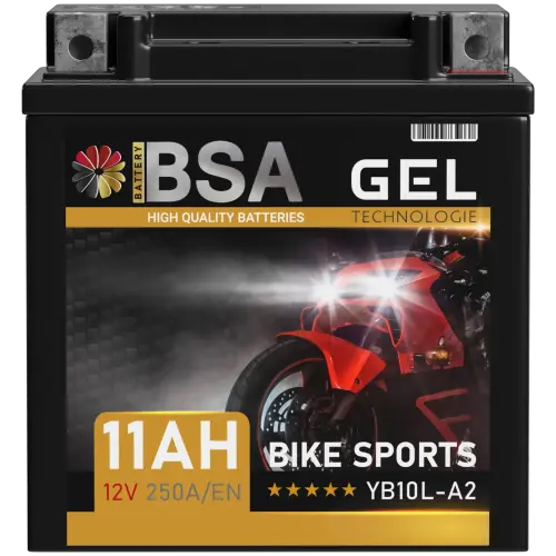 BSA YB10L-A2 Gel Motorradbatterie 11Ah 12V