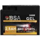BSA YTR4A-BS Gel Motorradbatterie 2,5Ah 12V