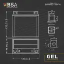 BSA YB7-A Gel Motorradbatterie 8Ah 12V