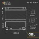 BSA YT7B-BS Gel Motorradbatterie 7Ah 12V