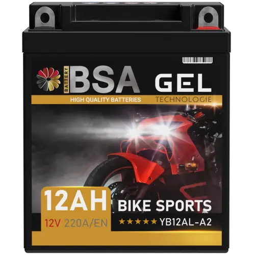 BSA YB12AL-A2 Gel Motorradbatterie 14Ah 12V