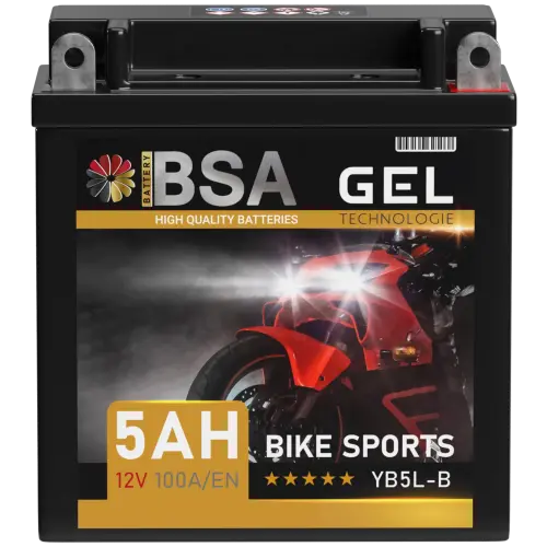 BSA YB5L-B Gel Motorradbatterie 5Ah 12V