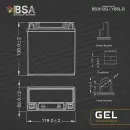 BSA YB5L-B Gel Motorradbatterie 5Ah 12V