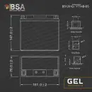 BSA YT14B-BS Gel Motorradbatterie 14Ah 12V