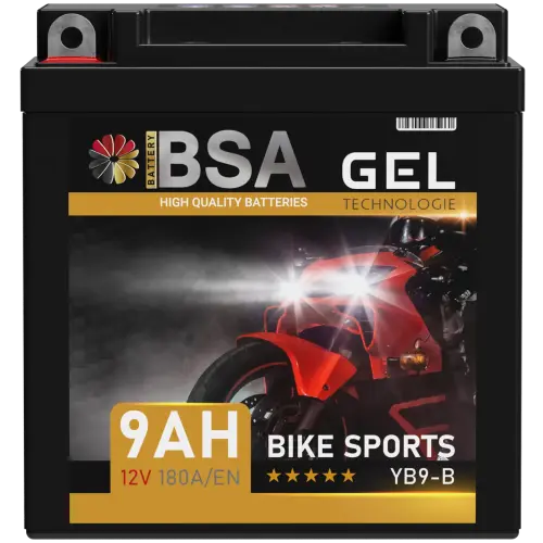 BSA YB9-B Gel Motorradbatterie 9Ah 12V
