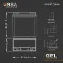 BSA YB9-B Gel Motorradbatterie 9Ah 12V