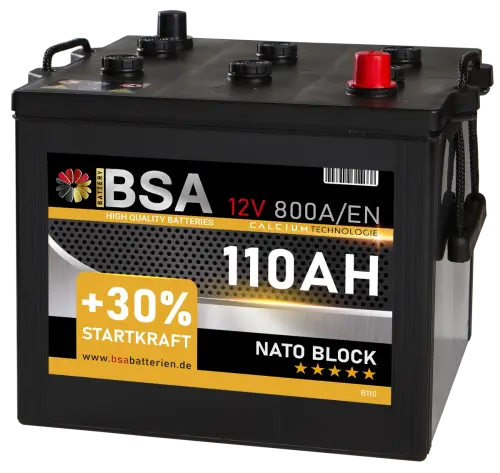 BSA Nato Block LKW Batterie 110Ah 12V