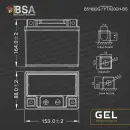 BSA YTX20CH-BS Gel Motorradbatterie 20Ah 12V