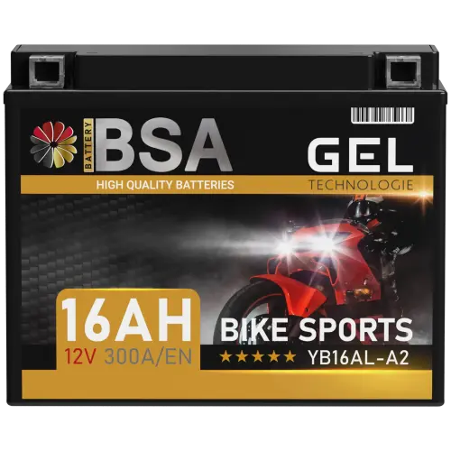 BSA YB16AL-A2 Gel Motorradbatterie 16Ah 12V
