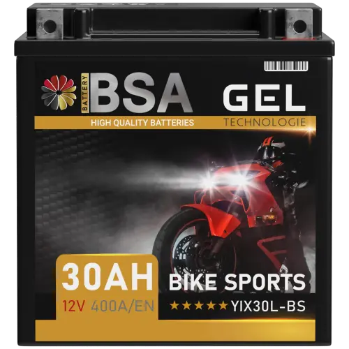 BSA YIX30L-BS Gel Motorradbatterie 30Ah 12V